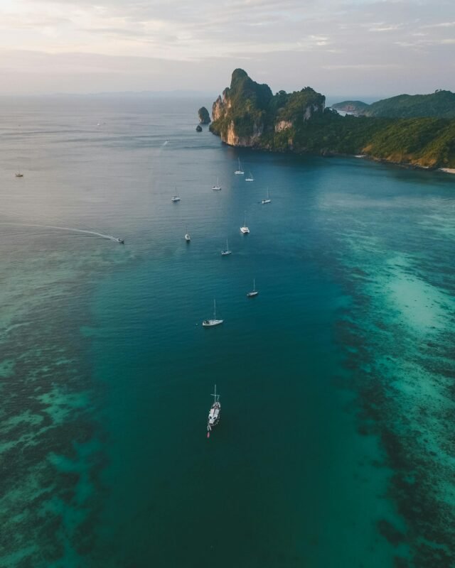 Body of Water and Green Mountains